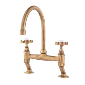 Clearwater Cottage Bridge Kitchen mixer Tap Brushed Bronze