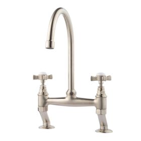 Clearwater Cottage Bridge Kitchen mixer Tap Brushed Nickel