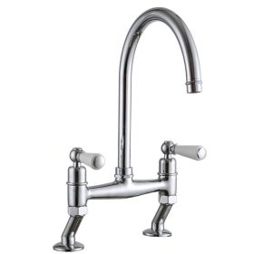 Clearwater Dephini Bridge Kitchen mixer Tap Chrome