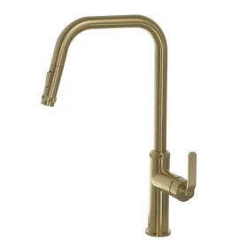 Just Taps Decor Brushed Brass Single Lever Pull Out Sink Mixer
