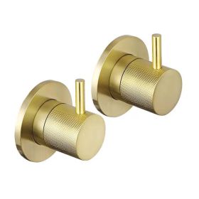 Just Taps Vos Designer Handle Wall Valves 70mm-Brushed Brass