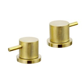 Just Taps Vos Designer Handle Deck Mounted Panel Valves-Brushed Brass