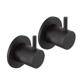 Just Taps Vos Round Designer Handle Wall Mounted Wall Valves 70mm-Matt Black