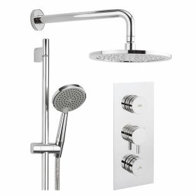 Crosswater Dial Shower Valve 2 Control with Kai Lever Trim, Head & Slider Rail