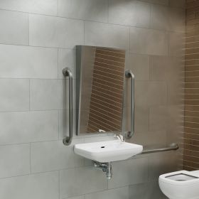 Origins Living Docklands Inclusive Angled Mirror Brushed Steel