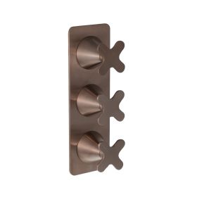 Just Taps KONO Thermostatic concealed 3 outlet shower valve (both handles included) Brushed Bronze