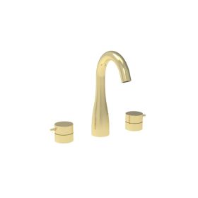 Saneux EDEN 3 piece deck mounted basin mixer - Brushed Brass