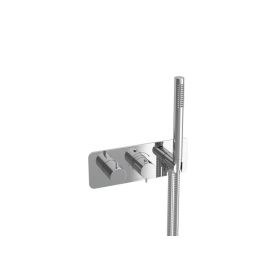 Saneux EDEN 2 way thermostatic shower valve kit in landscape with handspray - Chrome