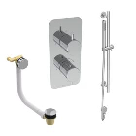 Saneux EDEN 2 way shower kit - w/ Slim Handset and Slider Rail and Bath filler - Chrome