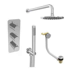 Saneux EDEN 3 way shower kit - w/ Slim handset and Bath filler and Shower Head - Chrome