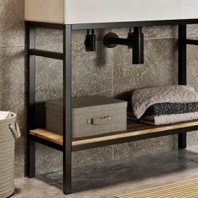 Abacus Concept Noir 80cm Shelf Halifax Oak