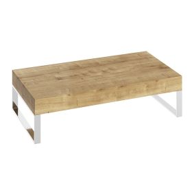 Abacus Concept Cloud 80cm Halifax Oak Shelf with Brushed Stainless Steel Towel Hangers
