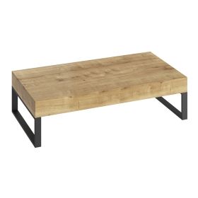 Abacus Concept Cloud 80cm Halifax Oak Shelf with Matt Black Stainless Steel Towel Hangers
