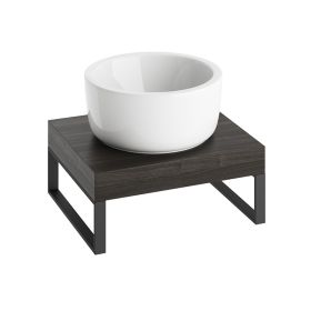 Abacus Concept Cloud 50cm Lava Shelf with Matt Black Stainless Steel Towel Hangers