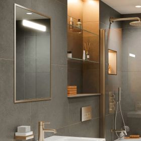 Abacus Recessed Cabinet - with Brushed Brass Surround