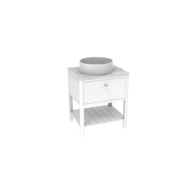 Saneux FRONTIER 60cm 1 drawer floor standing unit with undermount tray - Matt White