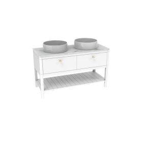 Saneux FRONTIER 120cm 2 drawer floor standing unit with undermount tray- Matt White