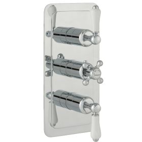 Just Taps Grosvenor Lever Thermostatic Concealed 2Outlet Shower Valve, Vertical - Brass With Chrome Finishing