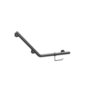 Crosswater Angled Grab Bar with WC Roll Holder-Slate