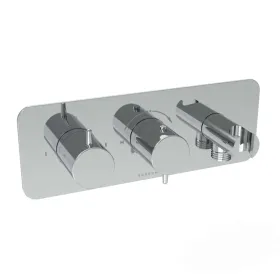 Saneux EDEN 2 way handles & plate finish kit in landscape with outlet elbow (for ED020L.H) - Chrome