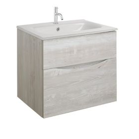 Crosswater Glide II 600 Double Drawer Unit with Ice White Glass Basin