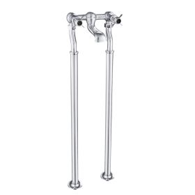 Just Taps Grosvenor Black, Pinch Floor Standing Bath Filler