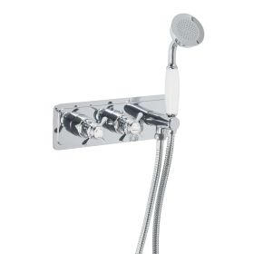 Just Taps Grosvenor Pinch Thermostatic Concealed 2 Outlet Valve + Handset