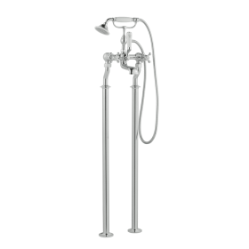 Just Taps Grosvenor Cross Chrome Floorstanding Bath Shower Mixer with Kit