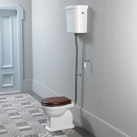 GSI Classic High Level WC Pan &amp; Cistern With Lid (Without Seat)-Bronze