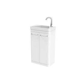 Saneux HYDE 50cm 2 door floor standing unit & plinth - Matt White