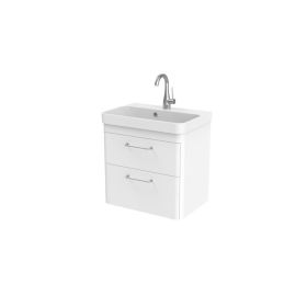 Saneux HYDE 55cm 2 drawer wall mounted unit - Matt White