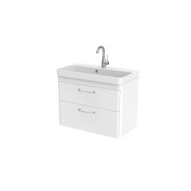 Saneux HYDE 70cm 2 drawer wall mounted unit - Matt White