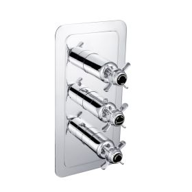 Grosvenor Black, Pinch Thermostatic 3 Outlet Shower Valve,Vertical