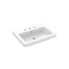 Saneux INDIGO 60x45cm washbasin 3TH - European / Alpine White