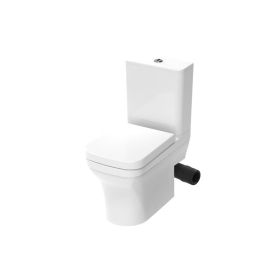 Saneux INDIGO close coupled right hand soil exit WC pan - rimless - Gloss White