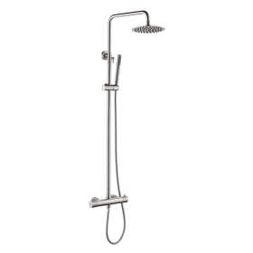 Just Taps Inox Thermostatic Bar Valve with 2 Outlets, Adjustable Riser & Kit