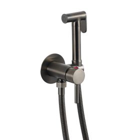 Just Taps Vos Brushed Black Single Lever Douche Set