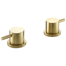 Just Taps VOS Deck Panel Valves Pair-Brushed Brass