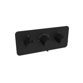 Saneux COS 2 way thermostatic low pressure shower valve kit in landscape - Matt Black