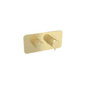 Saneux EDEN 1 way thermostatic shower valve kit in landscape - Brushed Brass