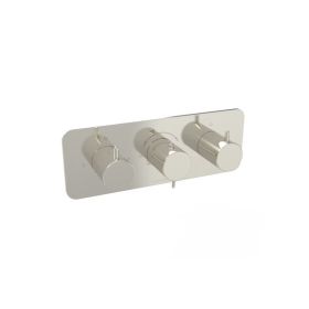 Saneux EDEN 3 way thermostatic shower valve kit in landscape - Brushed Nickel