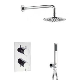 Crosswater Kai Shower Valve Pack with Fixed Head and Handset - 200mm