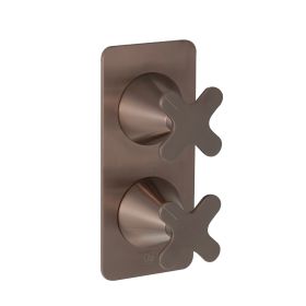 Just Taps KONO Thermostatic concealed 2 outlet shower valve (both handles included) Brushed Bronze