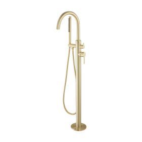 Just Taps KONO Floor standing bath shower mixer with kit Brushed Brass