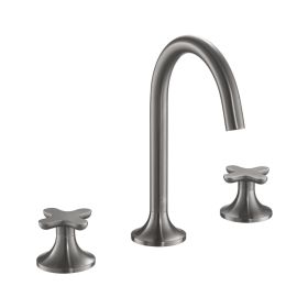 Just Taps KONO 3 hole deck mounted basin mixer (both handles included) Brushed Black