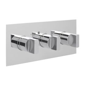 Just Taps Leo Thermostatic Concealed 2 Outlet Shower Valve, Horizontal