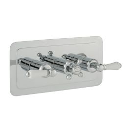 Just Taps Grosvenor Lever Thermostatic Concealed 2Outlet Shower Valve, Horizontal