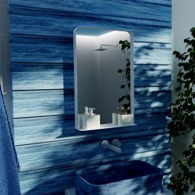 Origins Living City Mirror with Shelf White