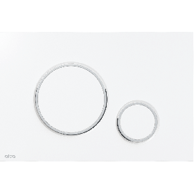 Alca thin flush plate (round) - white/chrome