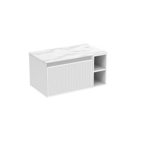 Saneux MONUMENT 80cm Kit - 60cm 1 Drawer wall mounted unit & 20cm Spacers - Matt White